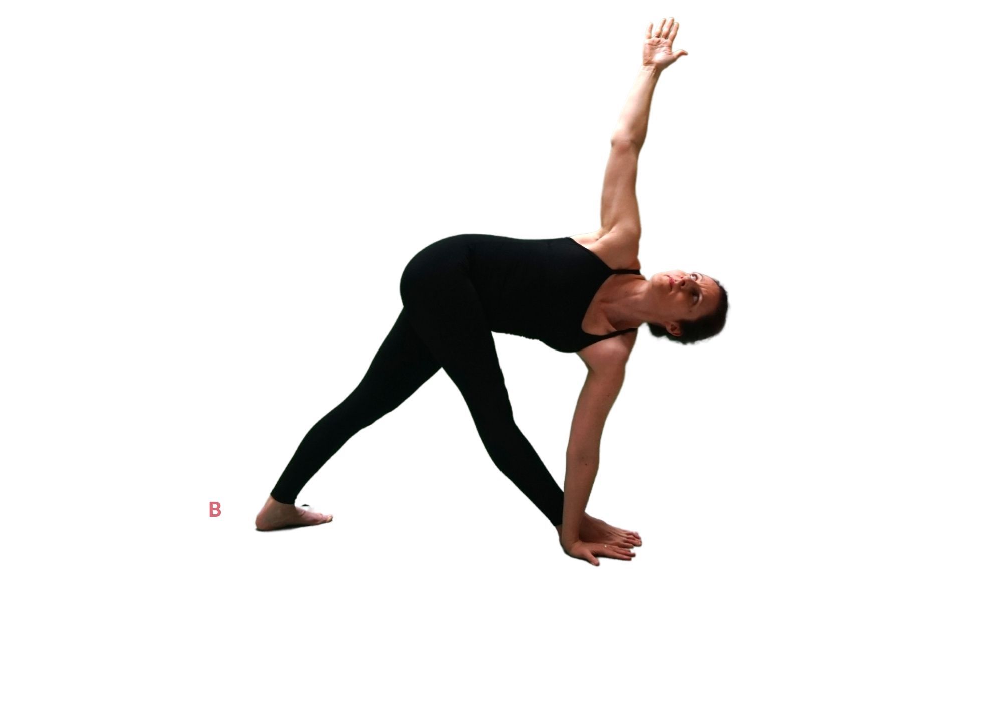 Posture de yoga : utthita trikonasana - posture du triangle étiré B 